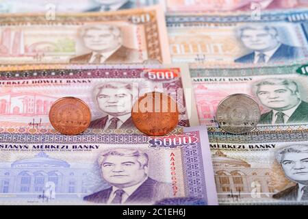 Pièces de reprise du Turkménistan Banque D'Images