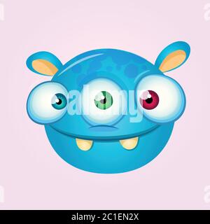 Alienhead cartoon heureux. Vector illustration de monster head Illustration de Vecteur