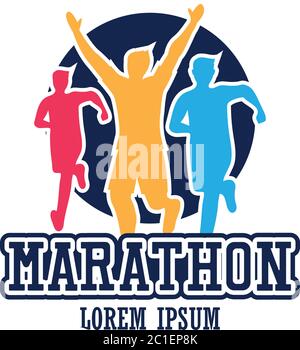 logo de course à pied marathon, sport et activité. illustration vectorielle Illustration de Vecteur