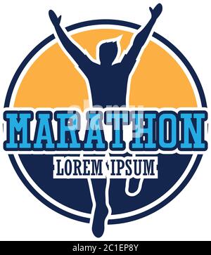 logo de course à pied marathon, sport et activité. illustration vectorielle Illustration de Vecteur