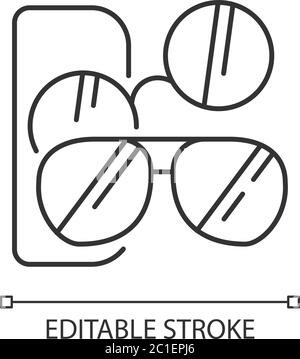 Lunettes de soleil pixel Perfect Linear icône Illustration de Vecteur