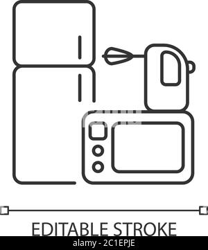 Icône linéaire pixel Perfect du magasin électronique Illustration de Vecteur