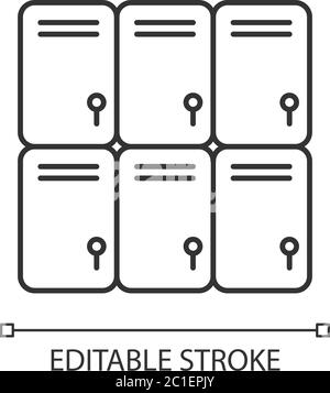 Centre commercial casiers pixel Perfect Linear icône Illustration de Vecteur