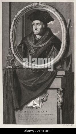 Sir Thomas More (1478 – 1535), vénéré dans l'Église catholique comme Saint Thomas More, était un avocat anglais, un philosophe social, un auteur, un homme d'État, un Banque D'Images
