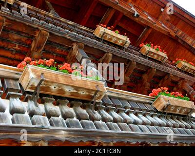 Magnifique ferme sud-allemande entièrement en bois Banque D'Images