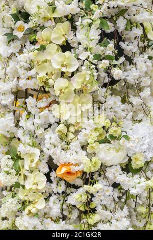 De belles fleurs pour fond de scène de mariage Banque D'Images