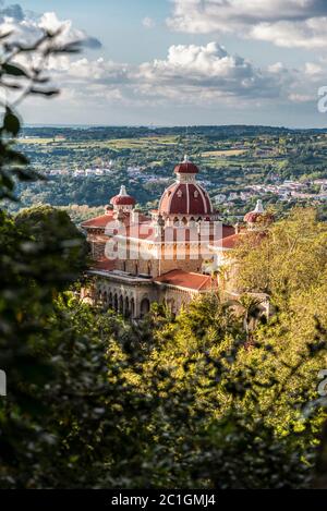 Panorama avec le palais Monseratte dans la région de Sintra Banque D'Images