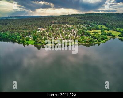 Camping à Hohenfelden près d'Erfurt Banque D'Images