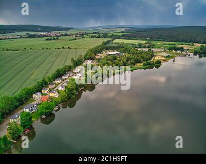 Camping à Hohenfelden près d'Erfurt Banque D'Images