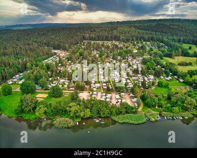 Camping à Hohenfelden près d'Erfurt Banque D'Images