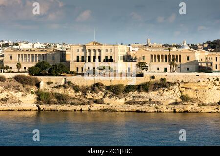 Ancien hôpital Royal Naval Bighi à Kalkara, Malte. Banque D'Images