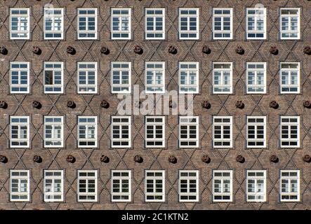 Façade d'une maison historique à Hambourg, Allemagne Banque D'Images