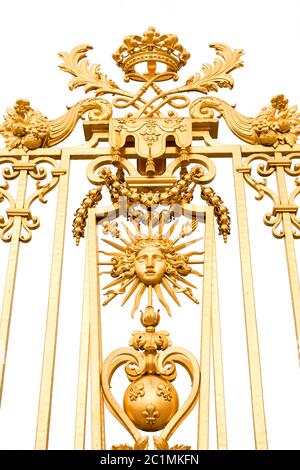 Portes dorées isolées du château de Versailles. France Banque D'Images
