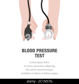 Illustration vectorielle d'une main tenant un manomètre de pression artérielle. Convient pour l'illustration du contrôle de la pression artérielle et des tests d'hypertension Illustration de Vecteur