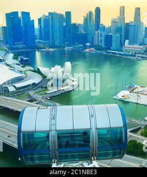 Singapore Flyer, centre-ville skyline Banque D'Images