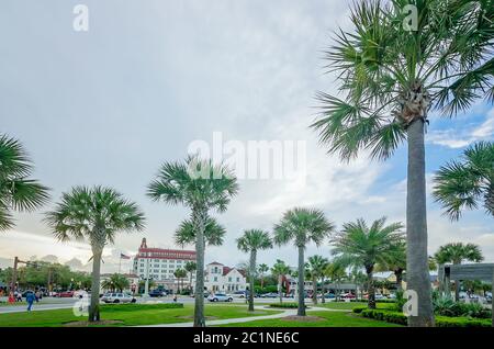 Waterfront Park est photographié près du pont des Lions, le 10 avril 2015, à St. Augustine, en Floride. Le parc est doté de sentiers de randonnée pavés. Banque D'Images