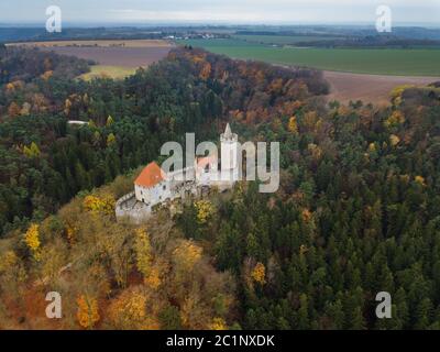 Château Kokorin en République tchèque - vue aérienne Banque D'Images