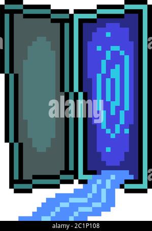 dessin animé isolé de la porte portique vector pixel art Illustration de Vecteur