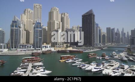 Panorama de la chaîne du prestigieux domaine de la Marina de Dubaï Banque D'Images