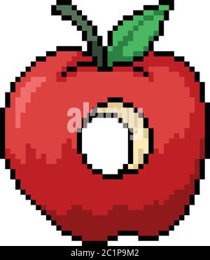 dessin animé vectoriel de l'art des pixels, trou de pomme isolé Illustration de Vecteur