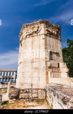 Tour des vents, Tour du vent, agora romain, Athènes, Grèce, Europe Banque D'Images