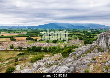 Site archéologique de Philippi, roi Philippe II Filippoi, banlieue de Kavala, Macédoine orientale et Thrace, Grèce, Europe Banque D'Images