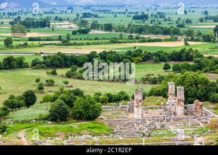 Site archéologique de Philippi, roi Philippe II Filippoi, banlieue de Kavala, Macédoine orientale et Thrace, Grèce, Europe Banque D'Images