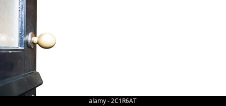 Ouvrir/fermer la porte à de nouvelles home isolated on white Banque D'Images