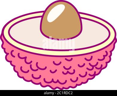 vecteur mignon extrait de fruit clip art lychee Illustration de Vecteur