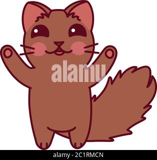 vecteur mignon dessin animé petit chat. personnage de dessin animé Illustration de Vecteur