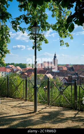 Vue de la cathédrale de Havelberg de la vieille ville et l'église Saint Laurent Banque D'Images