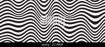 Arrière-plan de ligne déformé. Optez pour le motif d'illusion. Illusion optique de grand format. Illustration vectorielle Illustration de Vecteur