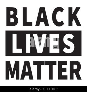 BLM. Illustration en noir et blanc représentant le texte Black Lives Matter. Vecteur EPS Illustration de Vecteur