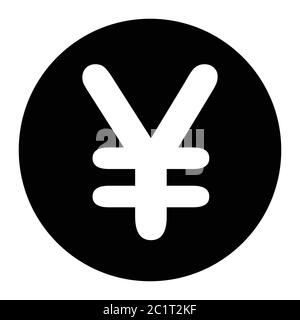 Symbole JPY yen japonais. Illustration noire isolée sur un fond blanc. Vecteur EPS Illustration de Vecteur