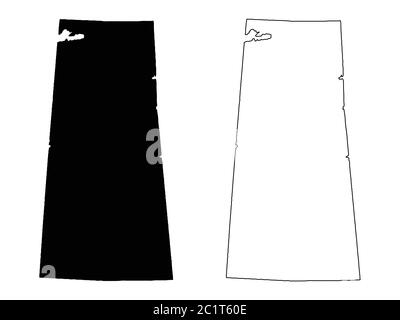 Saskatchewan province et territoire du Canada carte. Illustration et contour noirs. Isolé sur un fond blanc. Vecteur EPS Illustration de Vecteur