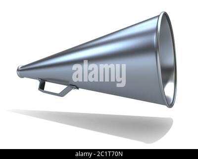 Retro - old style mégaphone, isolé sur fond blanc. 3D Banque D'Images