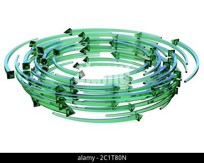 Flèches transparent vert 3D couronne Banque D'Images