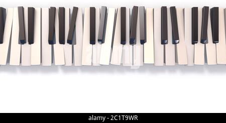 Unordered abstract 3D du clavier du piano Banque D'Images