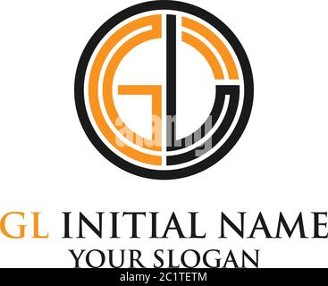 Logo de nom initial GL, inspiration lettre G Illustration de Vecteur