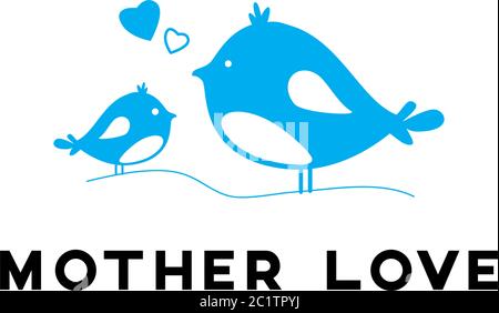 L'amour de la mère, l'inspiration logo logo vector oiseaux Illustration de Vecteur