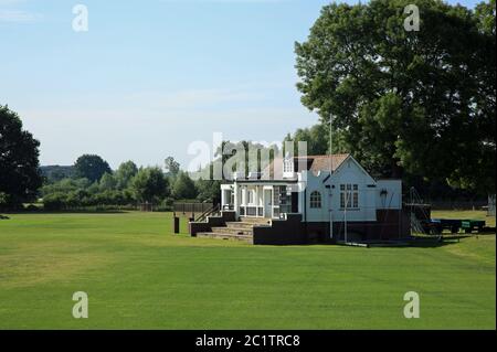 Pavillon de cricket à Worcester, Angleterre, Royaume-Uni. Banque D'Images