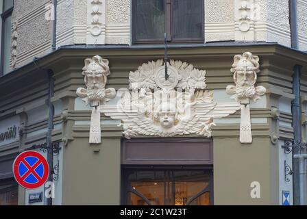 Fragment de la façade d'une maison de style Art nouveau Banque D'Images