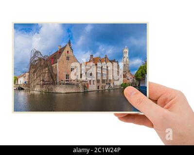 Main et Brugge paysage urbain - Belgique (ma photo) Banque D'Images