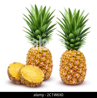 L'Ananas isolé sur fond blanc Banque D'Images