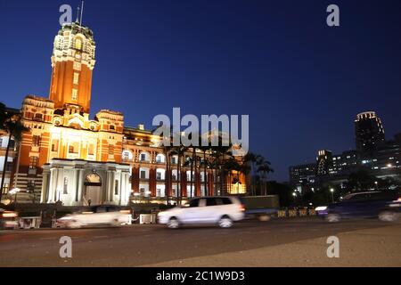 Taiwan monument - Palais présidentiel à Taipei. Vue de nuit. Banque D'Images