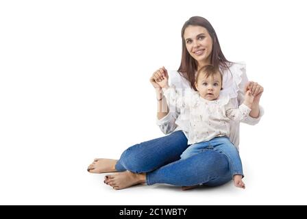 Mère aimante et sa petite fille Banque D'Images