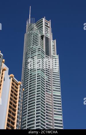 GOLD COAST, AUSTRALIE - 25 mars 2008 : Q1 Tower à Gold Coast, en Australie. Le bâtiment achevé en 2005 est 323m de haut et est le 3ème plus grand resid Banque D'Images