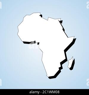 Contour de la carte de l'Afrique - forme du continent vecteur de style géométrique polygonal vif. Illustration de Vecteur