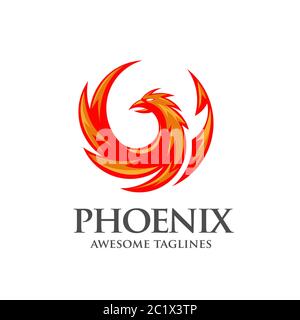 Logo oiseau phoenix Banque D'Images