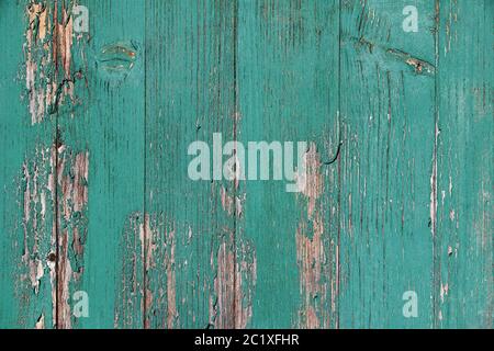 Un mur en bois cassé avec de la peinture bleue ancienne Banque D'Images
